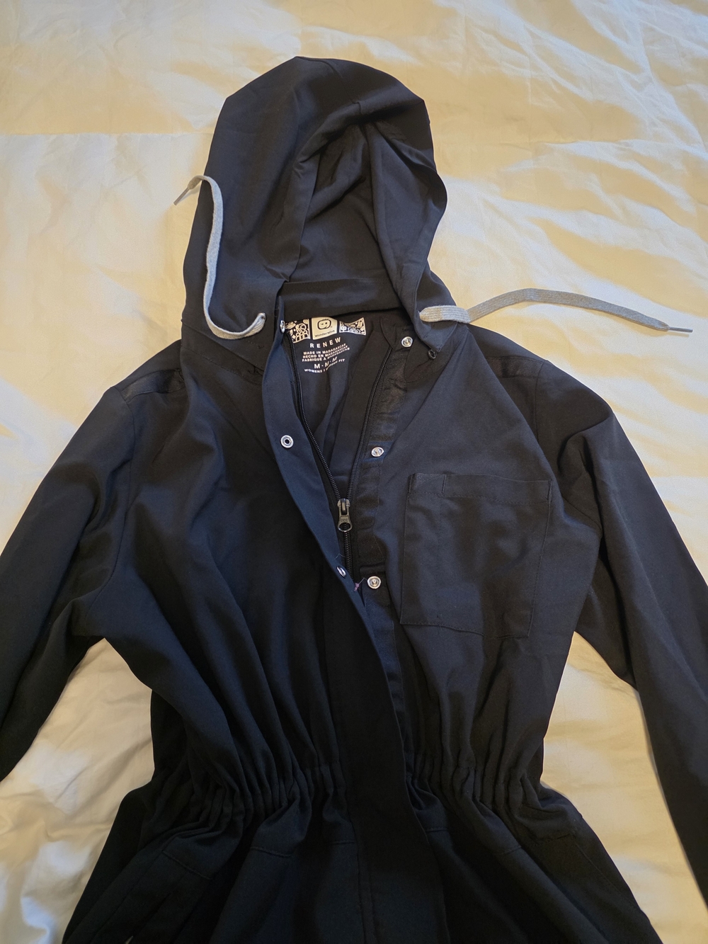 Scrubs Hooded Jacket with Drawstring Waist